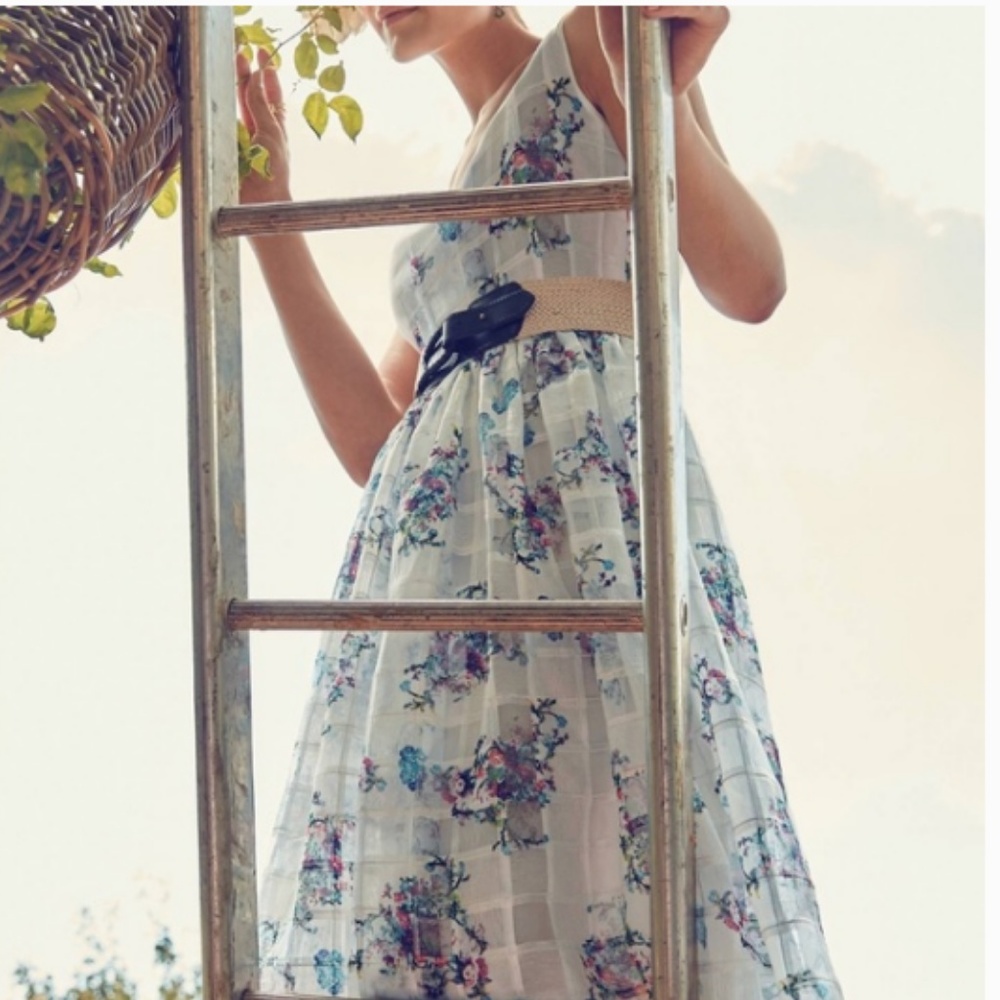 Anthropologie Maeve Ivory Garden Floral Dress NWT - Picture 3 of 8
